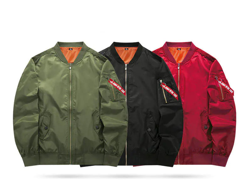 Men's Korean MA1 Pilot Jacket with Skull Print