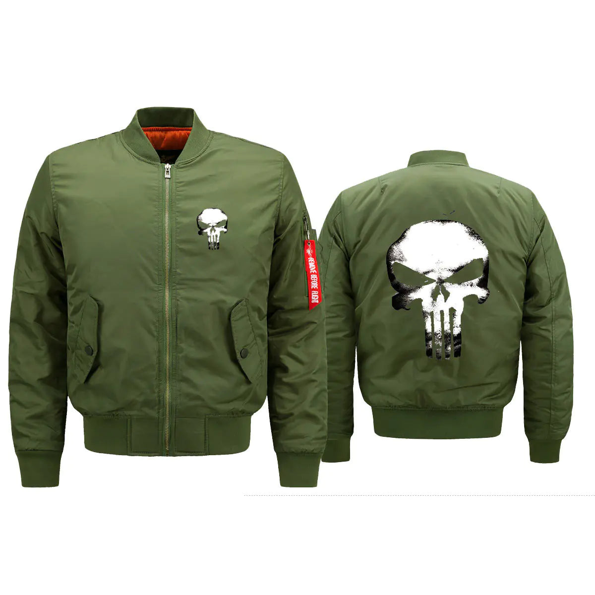 Men's Korean MA1 Pilot Jacket with Skull Print