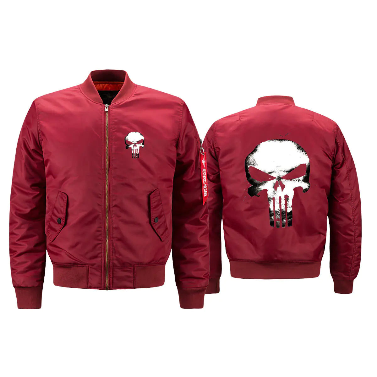 Men's Korean MA1 Pilot Jacket with Skull Print
