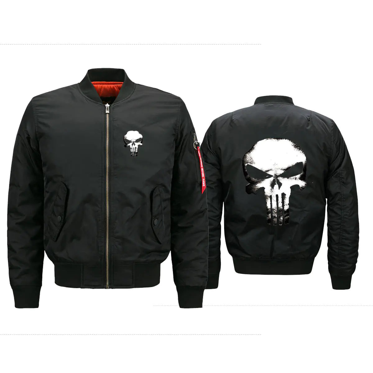 Men's Korean MA1 Pilot Jacket with Skull Print
