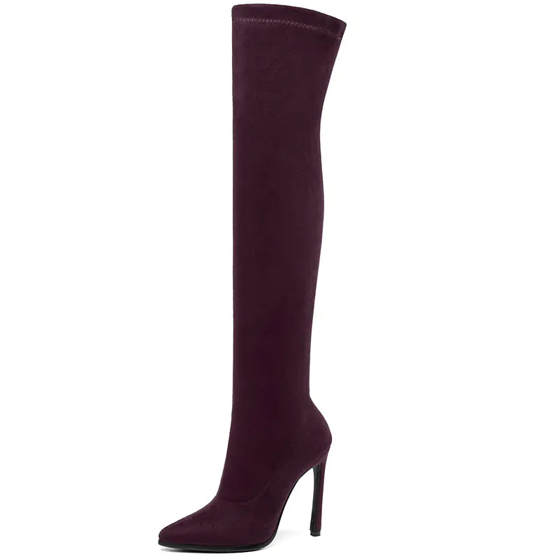 2020 Fall Leopard Print Over-the-Knee High Heels