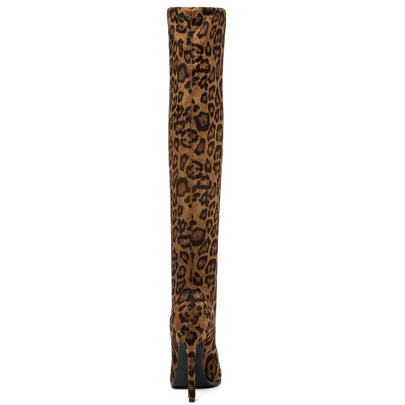 2020 Fall Leopard Print Over-the-Knee High Heels